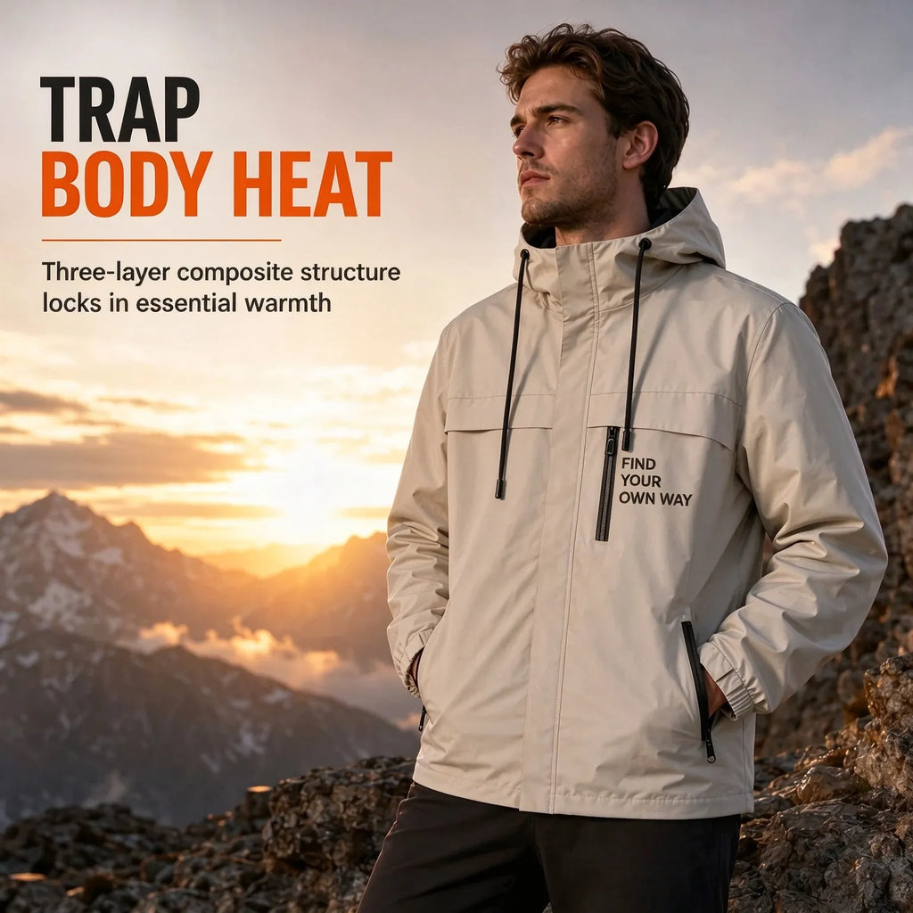Men’s Outdoor Wind Jacket with Removable Hood