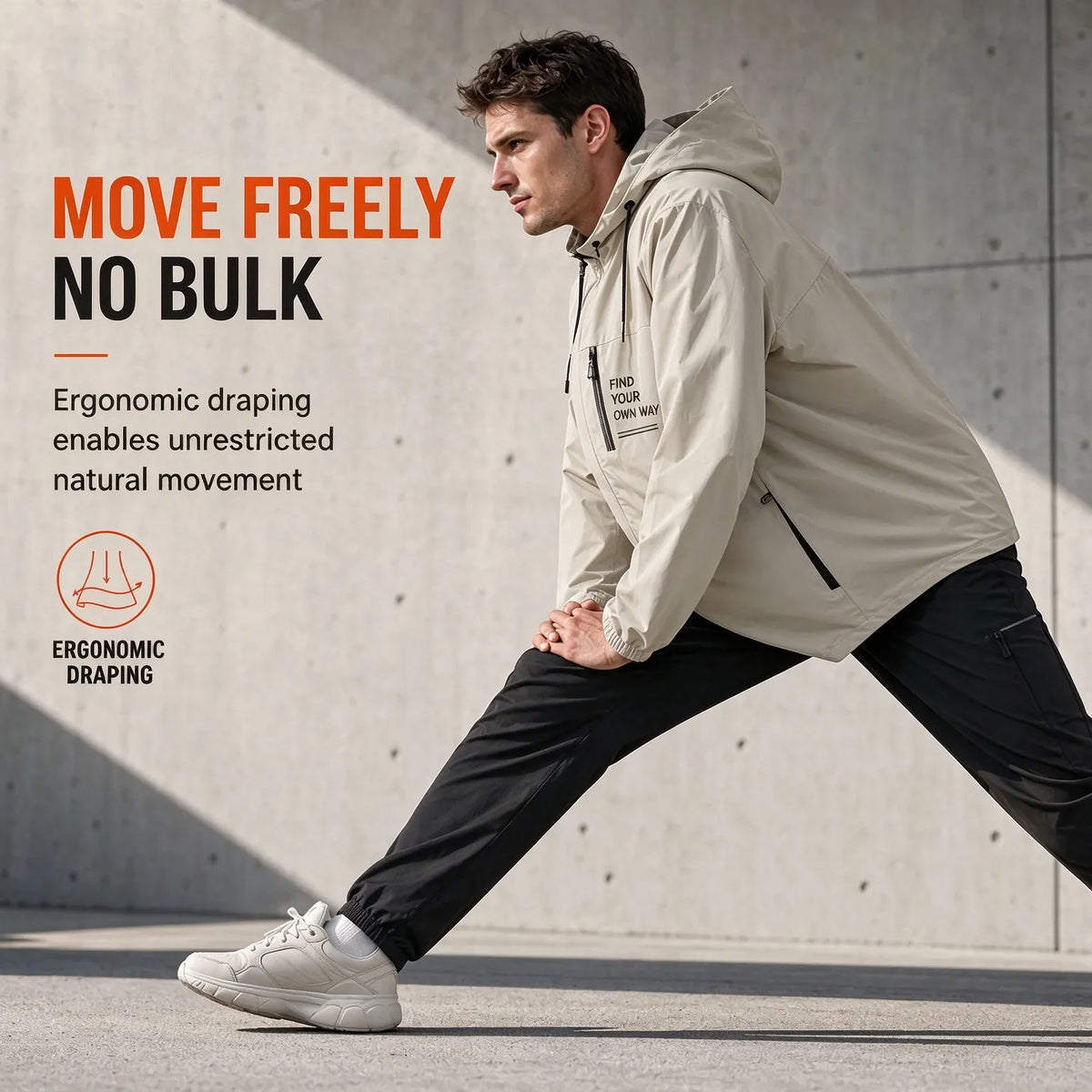 Men’s Outdoor Wind Jacket with Removable Hood