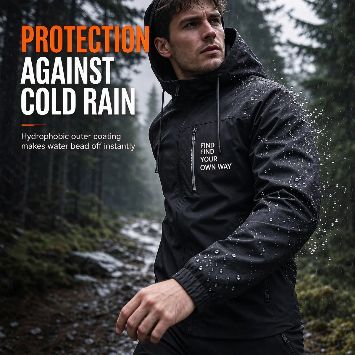 Men’s Outdoor Wind Jacket with Removable Hood