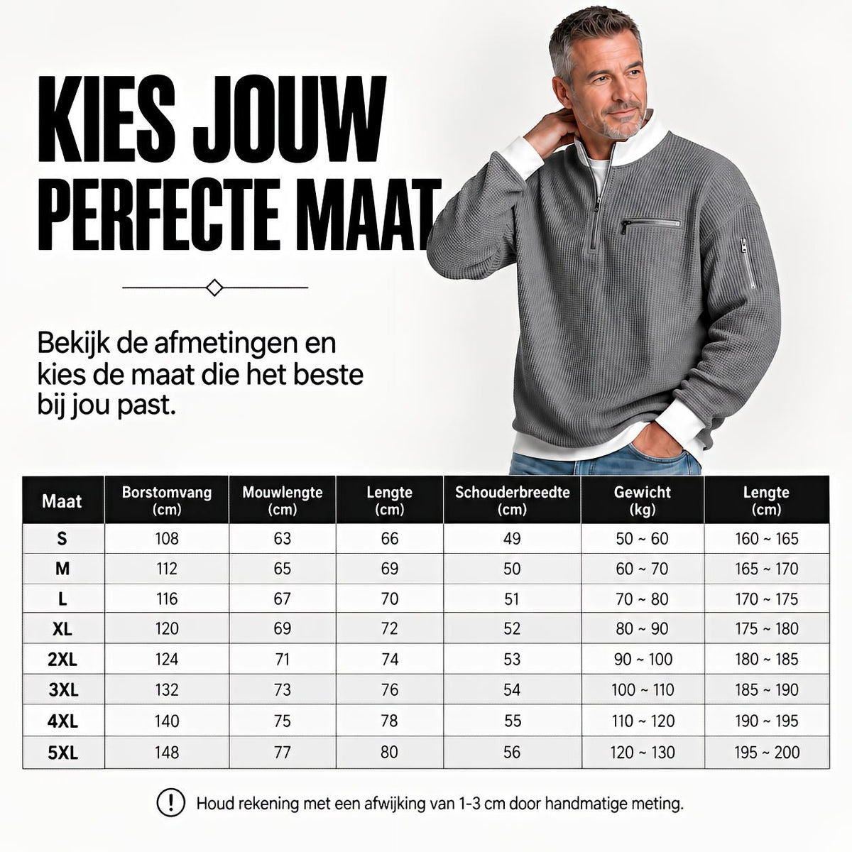 Men's waffle knit half-zip sweater